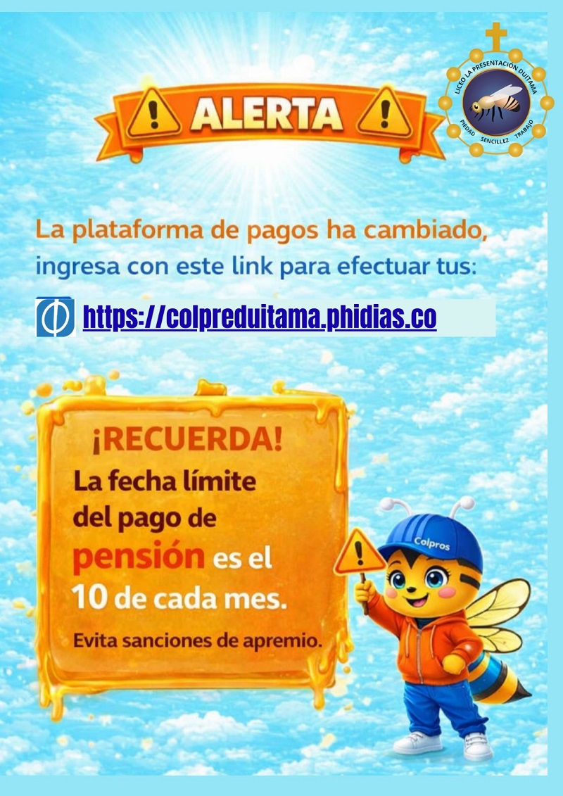 Aqui debes pagar tu pensión durante los 10 primeros dias del mes. 